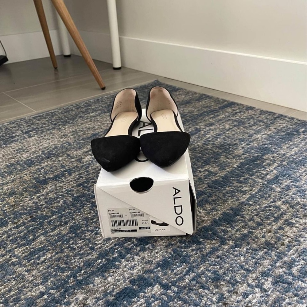 Aldo Black Pointed Flat